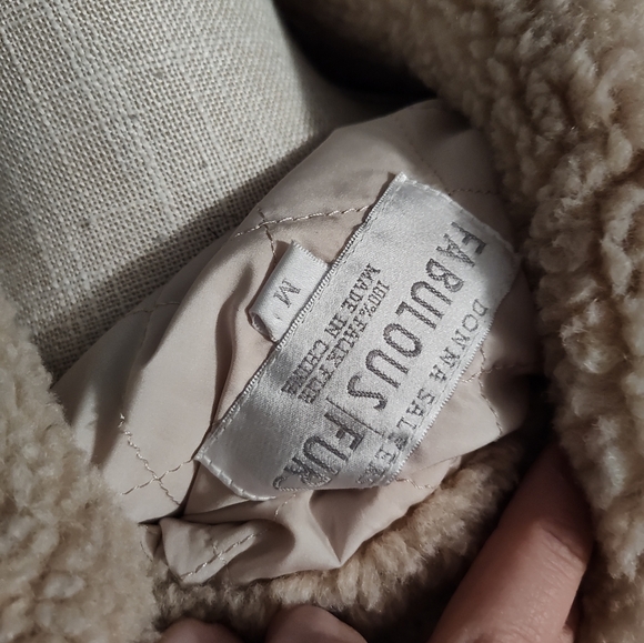 🧸 EUC Donna Salyers Fabulous Furs Slone Faux Sherpa Lined Zip Front Teddy Coat - Picture 15 of 16